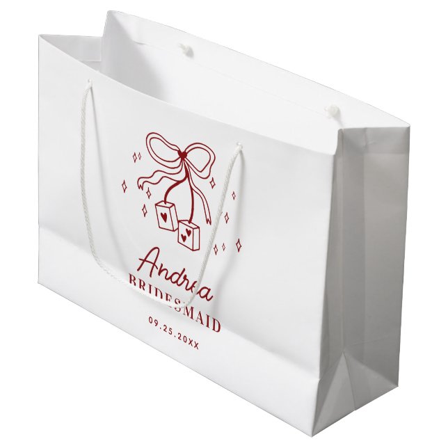 Grand Sac Cadeau Lucky in Love Vegas Casino Dés Bride Maid (Devant Angle)