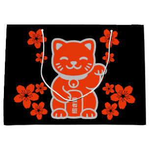 Grand Sac Cadeau Lucky Japonais Maneki-neko