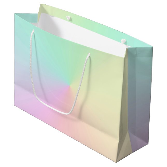 Grand Sac Cadeau Lumière Ombre Arc-en-ciel Pastel esthétique (Devant Angle)