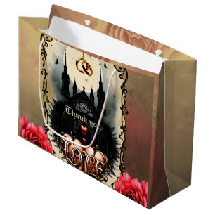 Grand Sac Cadeau Lune gothique – Amour éternel sous le ciel de minu