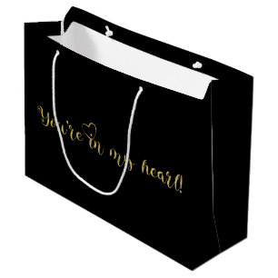 Grand Sac Cadeau Luxe élégante parties scintillant Black & Gold