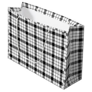 Grand Sac Cadeau MacFarlane tartan noir blanc plaid