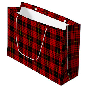 Grand Sac Cadeau MacQueen Tartan rouge et noir plaid