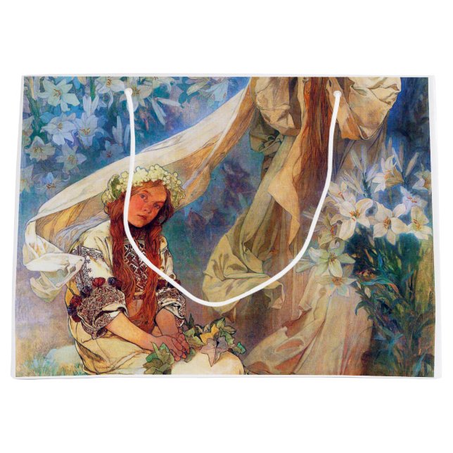 Grand Sac Cadeau Madonna de la Lily, Mucha (Devant)