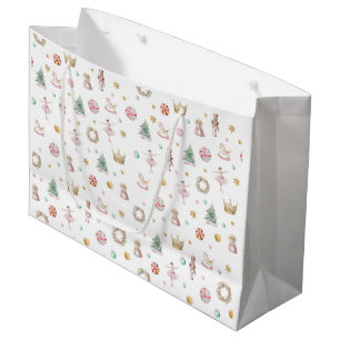 Grand Sac Cadeau Magique Casse-Noisette Ballet Enveloppement rose