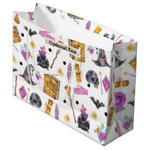 Grand Sac Cadeau Magique Chance Fantaisiste à l'Aquarelle d'Hallowe