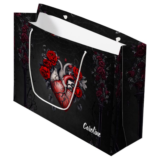 Grand Sac Cadeau Magnifique coeur victorien gothique (Devant Angle)