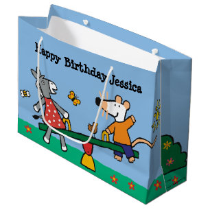 Grand Sac Cadeau Maisy et bascule pointillée au terrain de jeu