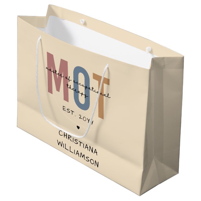 Grand Sac Cadeau Maîtrise sur mesure de MdT en ergothérapie  (Devant Angle)