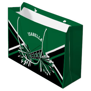 Grand Sac Cadeau Majorettes - vert-foncé, noir, blanc - grandes