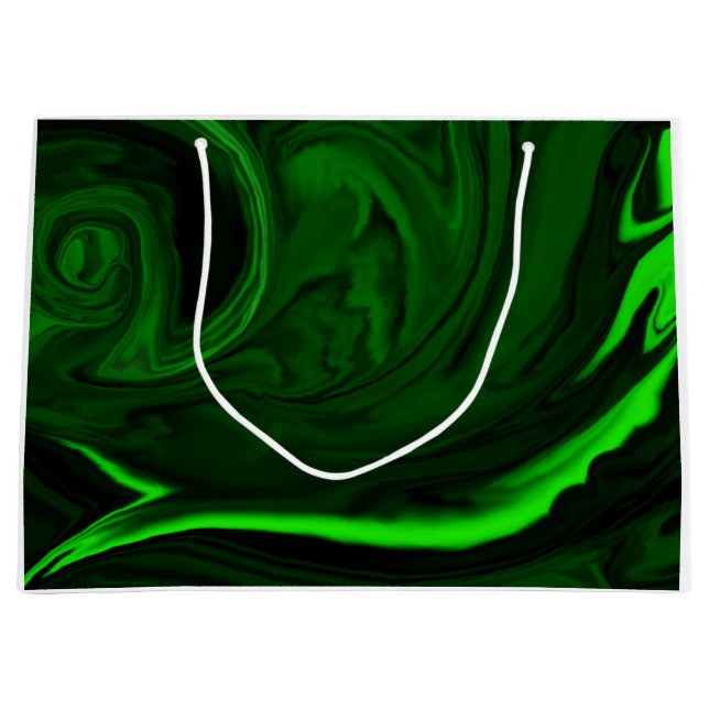 Grand Sac Cadeau malachite vert texture (Devant)