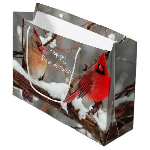 Grand Sac Cadeau male and female cardinals anniversary