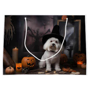 Grand Sac Cadeau Maltais Citrouille Halloween effroi