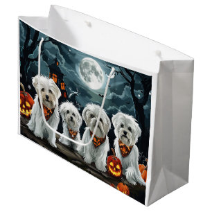 Grand Sac Cadeau Maltese Halloween Épouvantable