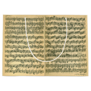 Grand Sac Cadeau Manuscrit de Bach Chaconne pour le violon solo