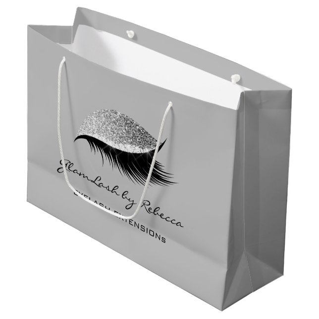 Grand Sac Cadeau Maquillage de beauté moderne Eyelash Parties scint (Devant Angle)