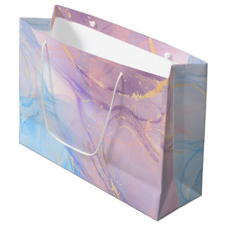 Grand Sac Cadeau Marble Pink Blue & Gold Business Card