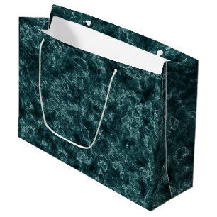 Grand Sac Cadeau Marbre noir turquoise