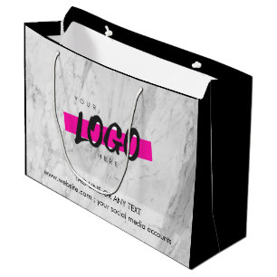 Grand Sac Cadeau Marbre promotionnel du Motif du logo personnalisé 
