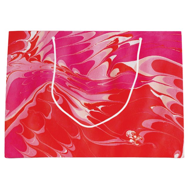 Grand Sac Cadeau Marbre rouge merry (Devant)