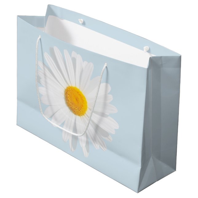 Grand Sac Cadeau marguerite blanche (Devant Angle)