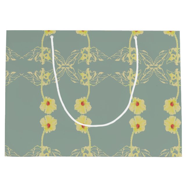 Grand Sac Cadeau Marguerites en gris Toutes les occasions (Devant)
