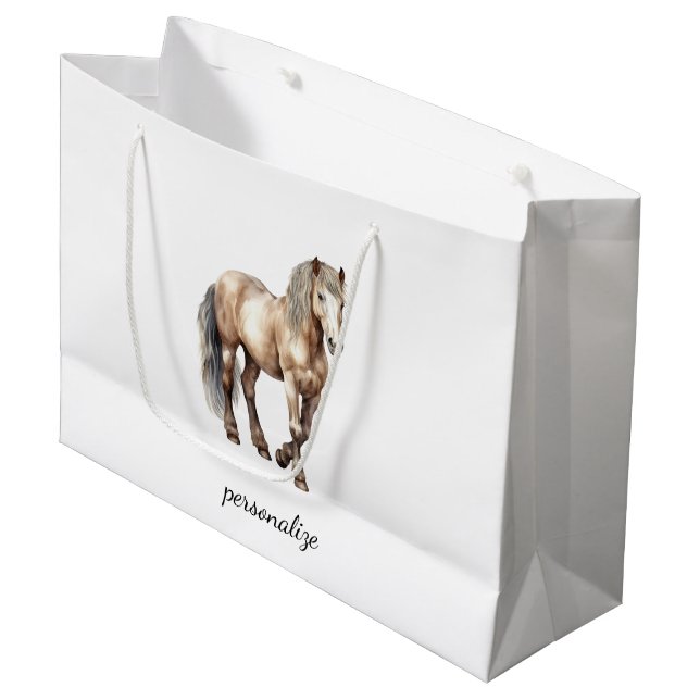 Grand Sac Cadeau Mariage à la ferme animale cheval  (Devant Angle)