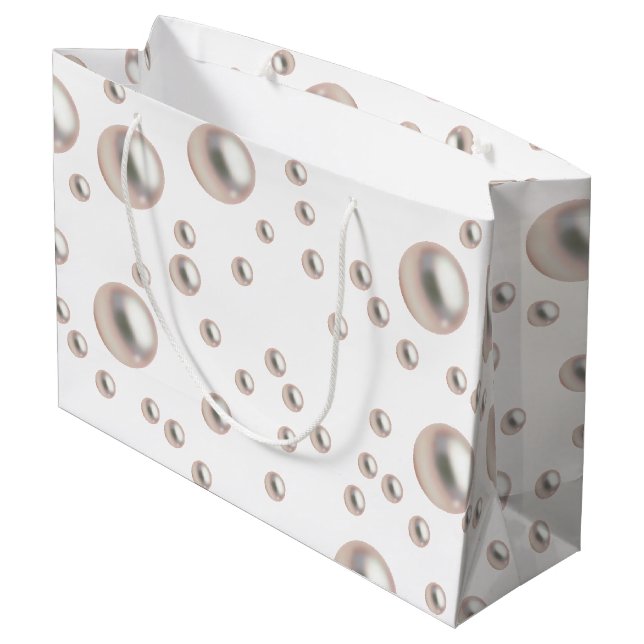 Grand Sac Cadeau Mariage à thème Perles et Prosecco (Dos Angle)