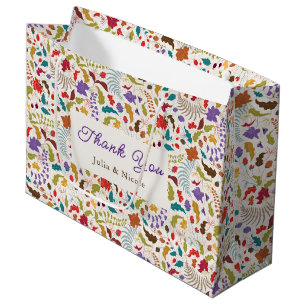 Grand Sac Cadeau Mariage au jardin de fleurs exotiques de Wild Rose