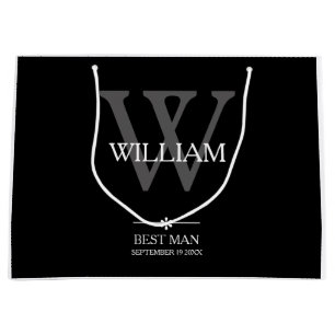 Grand Sac Cadeau Mariage Best Man Cadeau Personnalisé Chic Moderne 