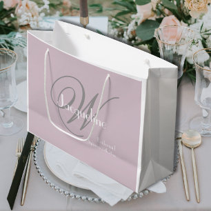 Grand Sac Cadeau Mariage Bridesmaid Cadeau Élégant Monogram Chic