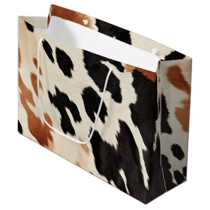 Grand Sac Cadeau Mariage Brown à la crème noire