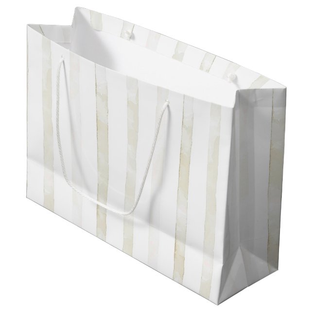 Grand Sac Cadeau Mariage Crème Blanc Ivoire (Devant Angle)