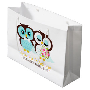 Grand Sac Cadeau Mariage de la mariée et de la champignon