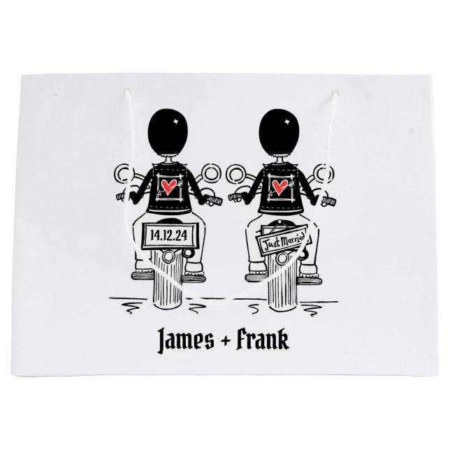Grand Sac Cadeau Mariage de moto de deux chambres (Devant)