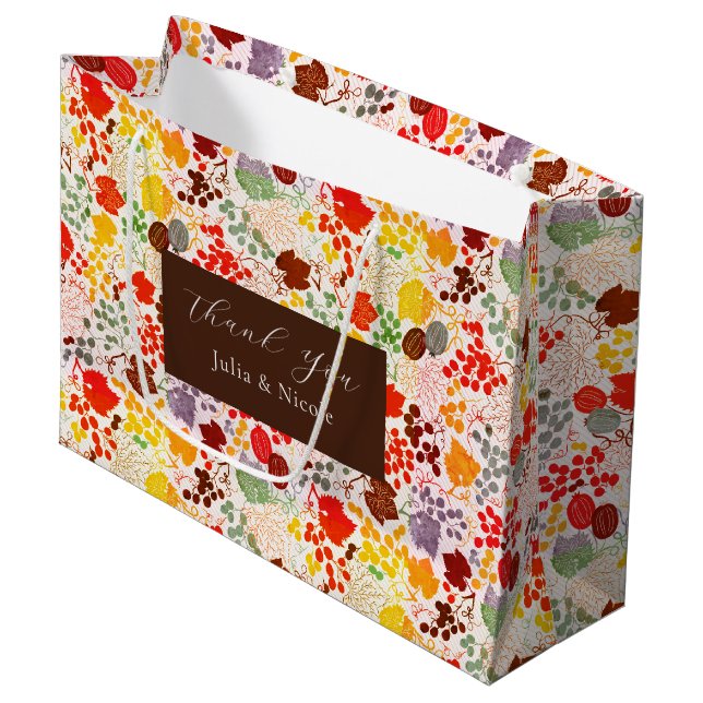 Grand Sac Cadeau Mariage Français Kissed Sweet Berry Raisins (Devant Angle)