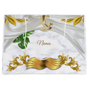 Grand Sac Cadeau Mariage tropical romantique