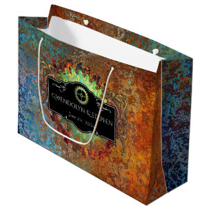 Grand Sac Cadeau Mariage Vintage Steampunk Personnalisé