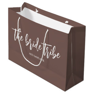Grand Sac Cadeau Mariée Tribu Cocoa Brun Mariage personnalisé