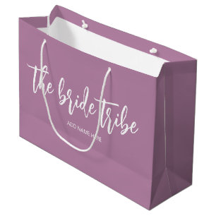 Grand Sac Cadeau Mariée Tribu Mauve Mariage Personnalisé