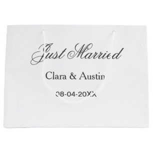 Grand Sac Cadeau Mariés add nom couple date année simulation de mar