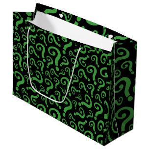 Grand Sac Cadeau Marque d'interrogation verte