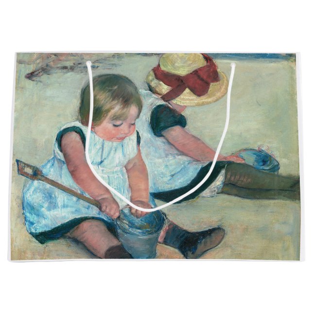 Grand Sac Cadeau Mary Cassatt - Enfants jouant sur la plage (Devant)