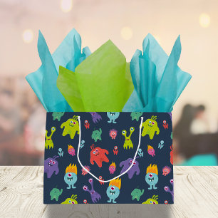 Grand Sac Cadeau Masque de monstre Whimsical   Arrière - plan foncé