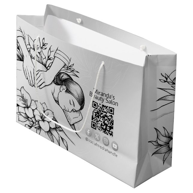 Grand Sac Cadeau Massage Thérapie Guérison Mains Énergie Spa Bien-ê (Devant Angle)