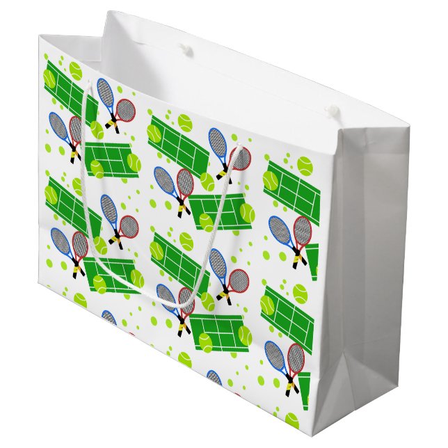 Grand Sac Cadeau Match de tennis (Devant Angle)