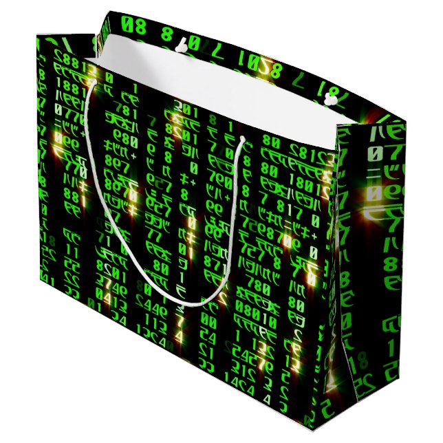 Grand Sac Cadeau Matrice de code (Dos Angle)