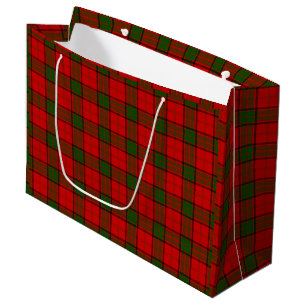 Grand Sac Cadeau Maxwell tartan rouge vert plaid
