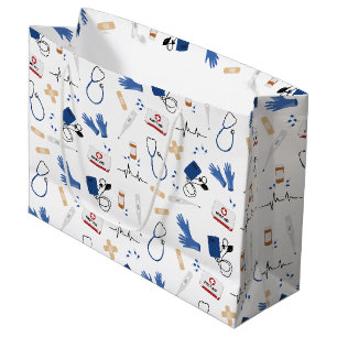 Grand Sac Cadeau Médecin Médicale moderne Motif infirmière