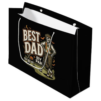 Grand Sac Cadeau Meilleur Papa Par Drôle Halloween Golf Squelette